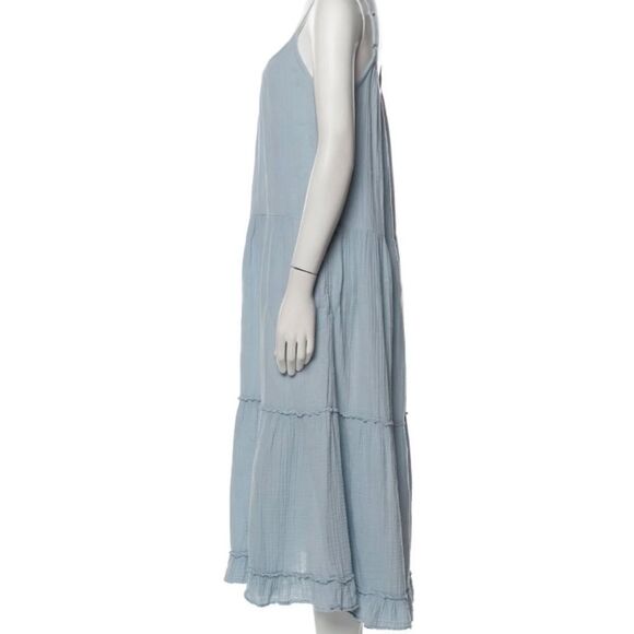 Xirena Romey 100% Cotton Gauze Midi Coastal Lightweight Dress Blue Small - Picture 3 of 4